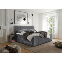 BOXSPRINGBETT 180/200 cm  in Dunkelgrau  - Dunkelgrau/Schwarz, Modern, Holzwerkstoff/Kunststoff (180/200cm) - MID.YOU