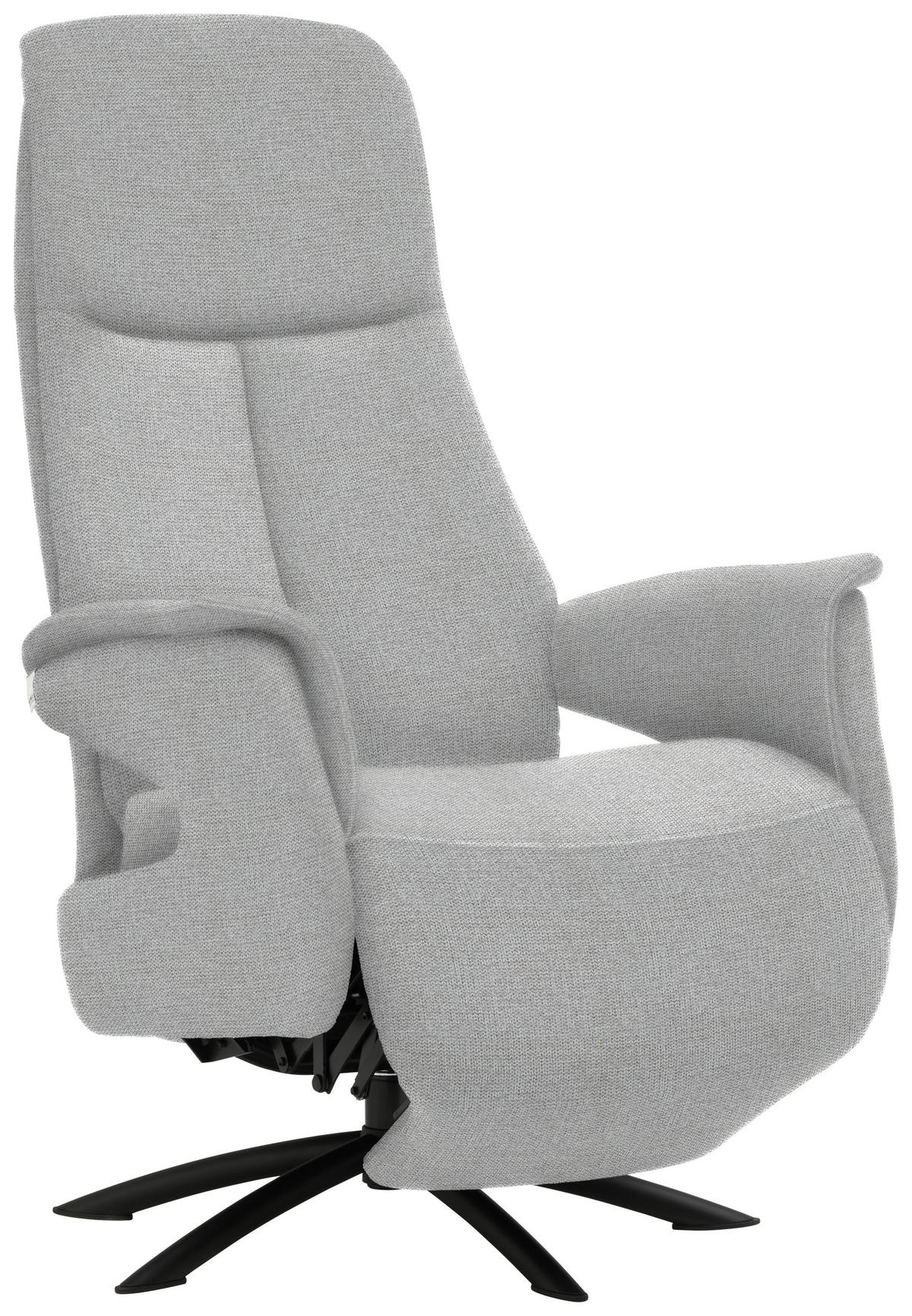 RELAXSESSEL in Textil Hellgrau  - Hellgrau/Schwarz, Design, Textil/Metall (73/108/86cm) - Welnova