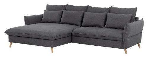 ECKSCHLAFSOFA Grau  - Buchefarben/Grau, Design, Holz/Textil (170/274cm) - Livetastic