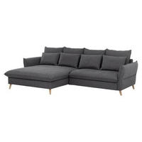 ECKSCHLAFSOFA in Grau  - Buchefarben/Grau, Design, Holz/Textil (170/274cm) - Livetastic