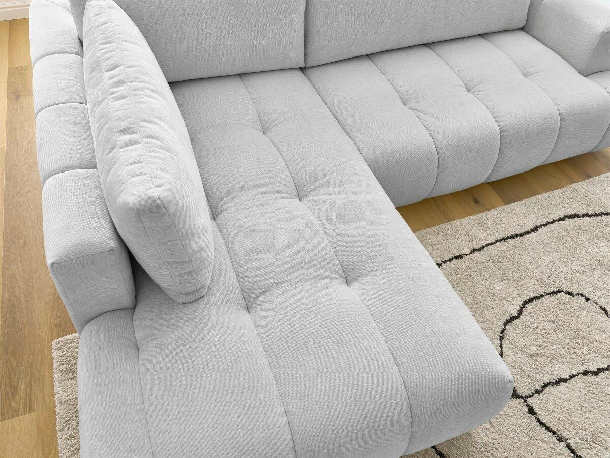 ECKSCHLAFSOFA FUJI Leinenoptik Hellgrau  inkl.  - Hellgrau/Schwarz, MODERN, Kunststoff/Textil (204/282cm)