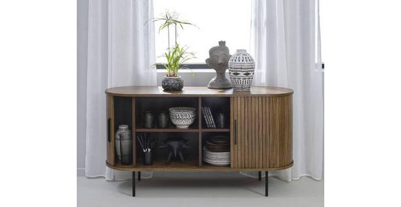 SIDEBOARD 140/76/45 cm  - Eiche dunkel/Schwarz, Trend, Holz/Holzwerkstoff (140/76/45cm) - Xora