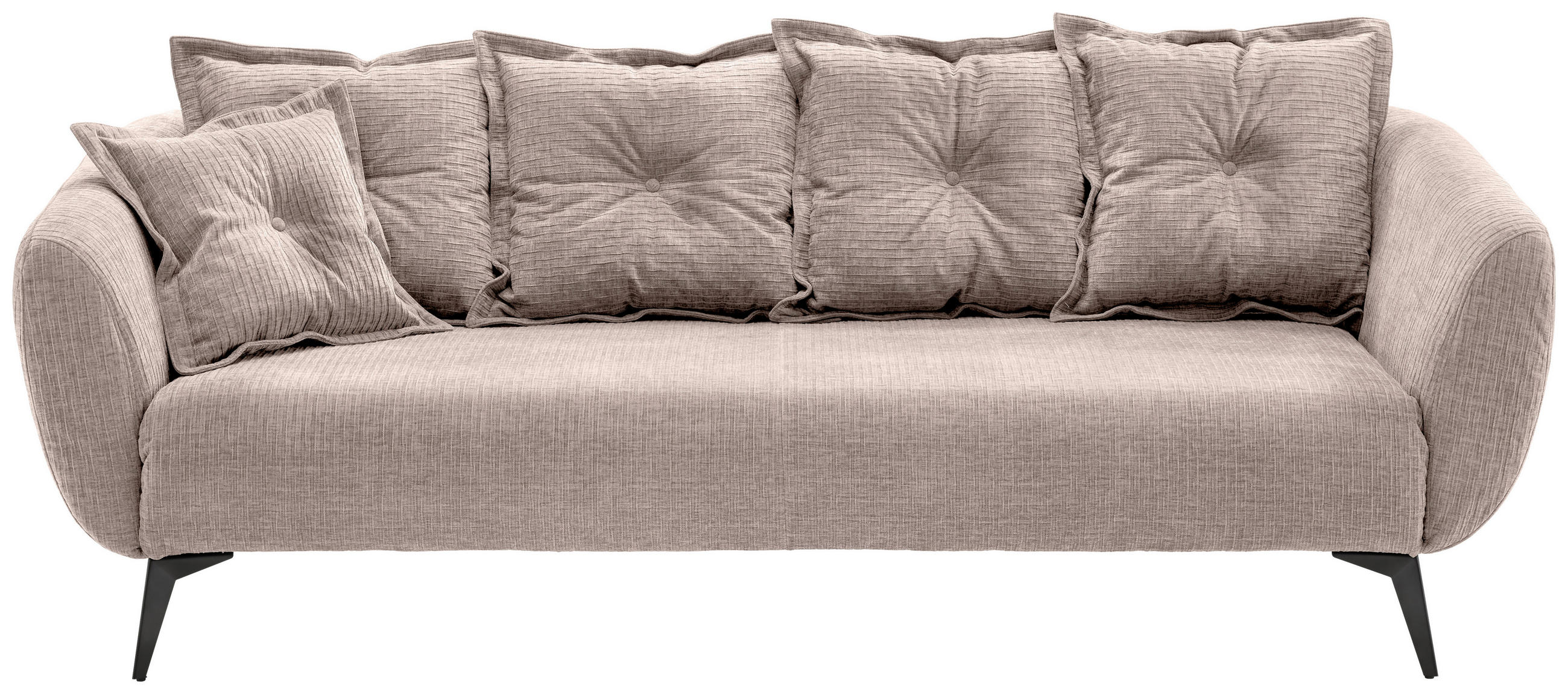 3-SITZER-SOFA Mikrofaser Beige  - Beige/Schwarz, MODERN, Textil/Metall (236/94/103cm) - Livetastic