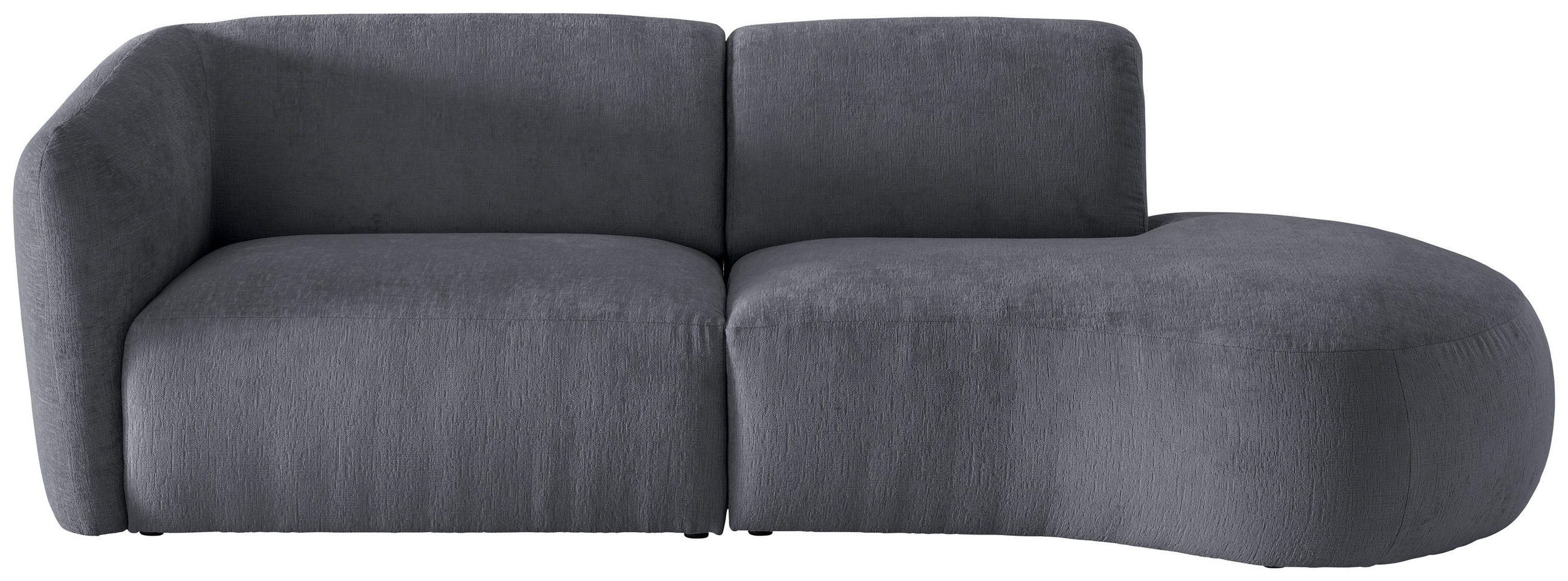 ECKSOFA Jesi Anthrazit Mikrofaser - Anthrazit/Schwarz, MODERN, Kunststoff/Textil (238/107cm) - Livetastic