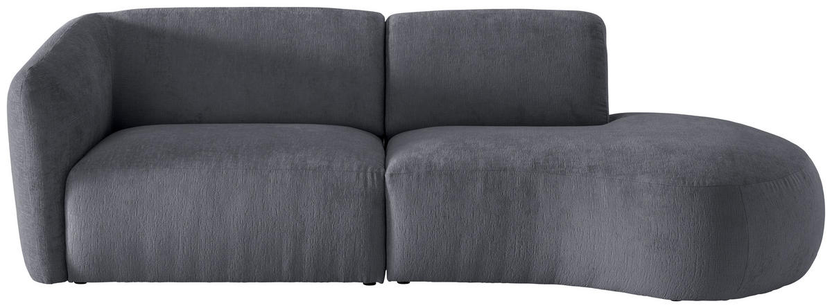 ECKSOFA in Mikrofaser Anthrazit  - Anthrazit/Schwarz, Modern, Kunststoff/Textil (238/107cm) - Livetastic