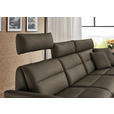 ECKSOFA in Echtleder Graubraun  300/157 cm  - Graubraun/Schwarz, Design, Leder/Metall (300/157cm) - Dieter Knoll