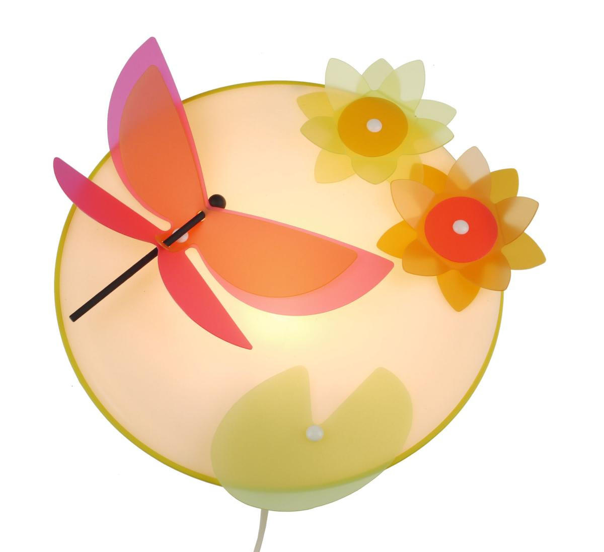 KINDERWANDLEUCHTE Libelle 25/25/8 cm   - Gelb/Multicolor, Trend, Kunststoff (25/25/8cm)