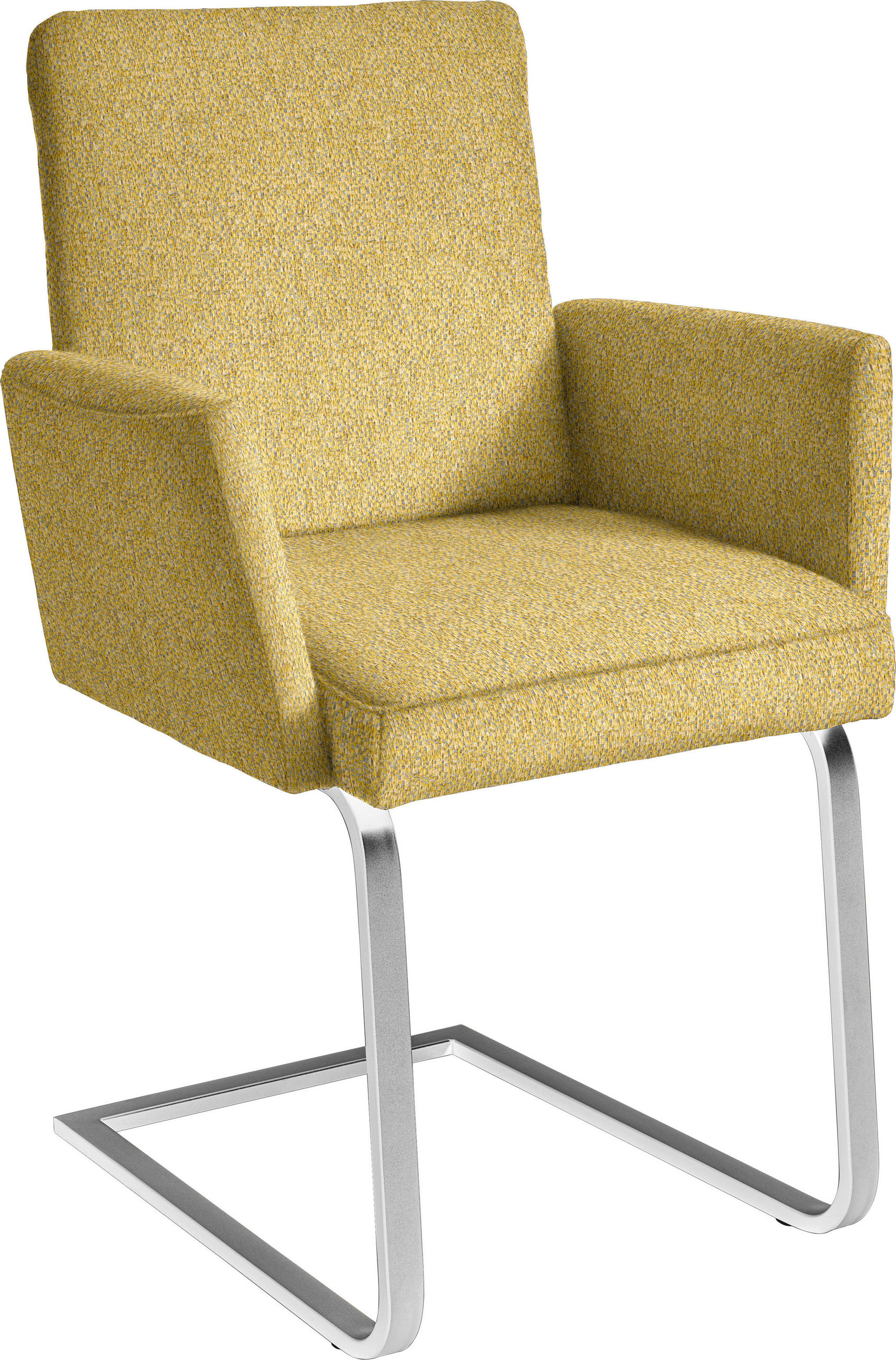 ARMLEHNSTUHL  in Stahl Chenille  - Chromfarben/Gelb, Design, Textil/Metall (56/92/60cm) - Dieter Knoll