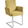 ARMLEHNSTUHL  in Stahl Chenille  - Chromfarben/Gelb, Design, Textil/Metall (56/92/60cm) - Dieter Knoll