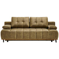 SCHLAFSOFA Webstoff Olivgrün  - Schwarz/Olivgrün, Design, Holz/Textil (206/77-87/102cm) - Novel
