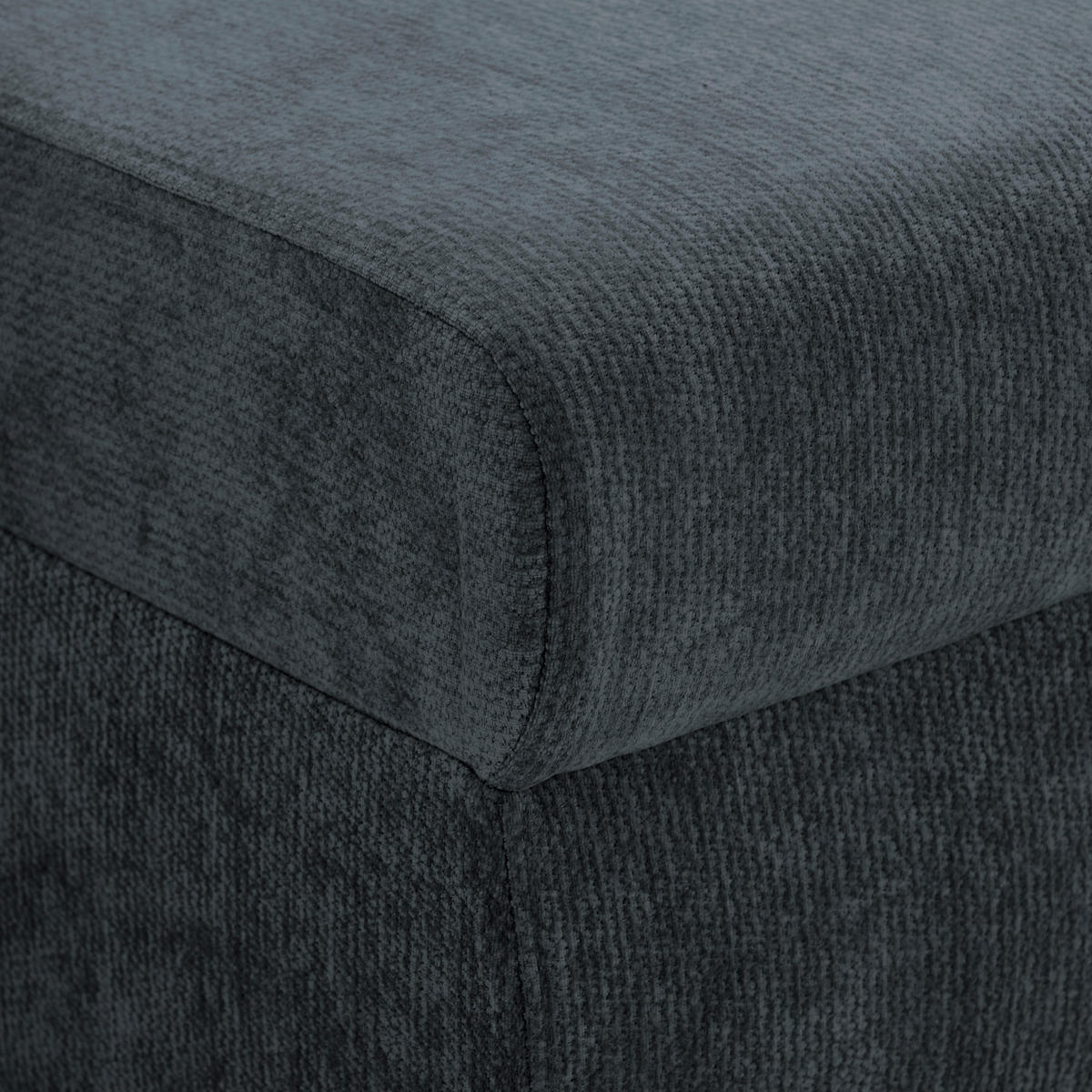 WOHNLANDSCHAFT Dunkelgrau Chenille  - Dunkelgrau/Schwarz, KONVENTIONELL, Kunststoff/Textil (140/328/140cm) - Ti'me