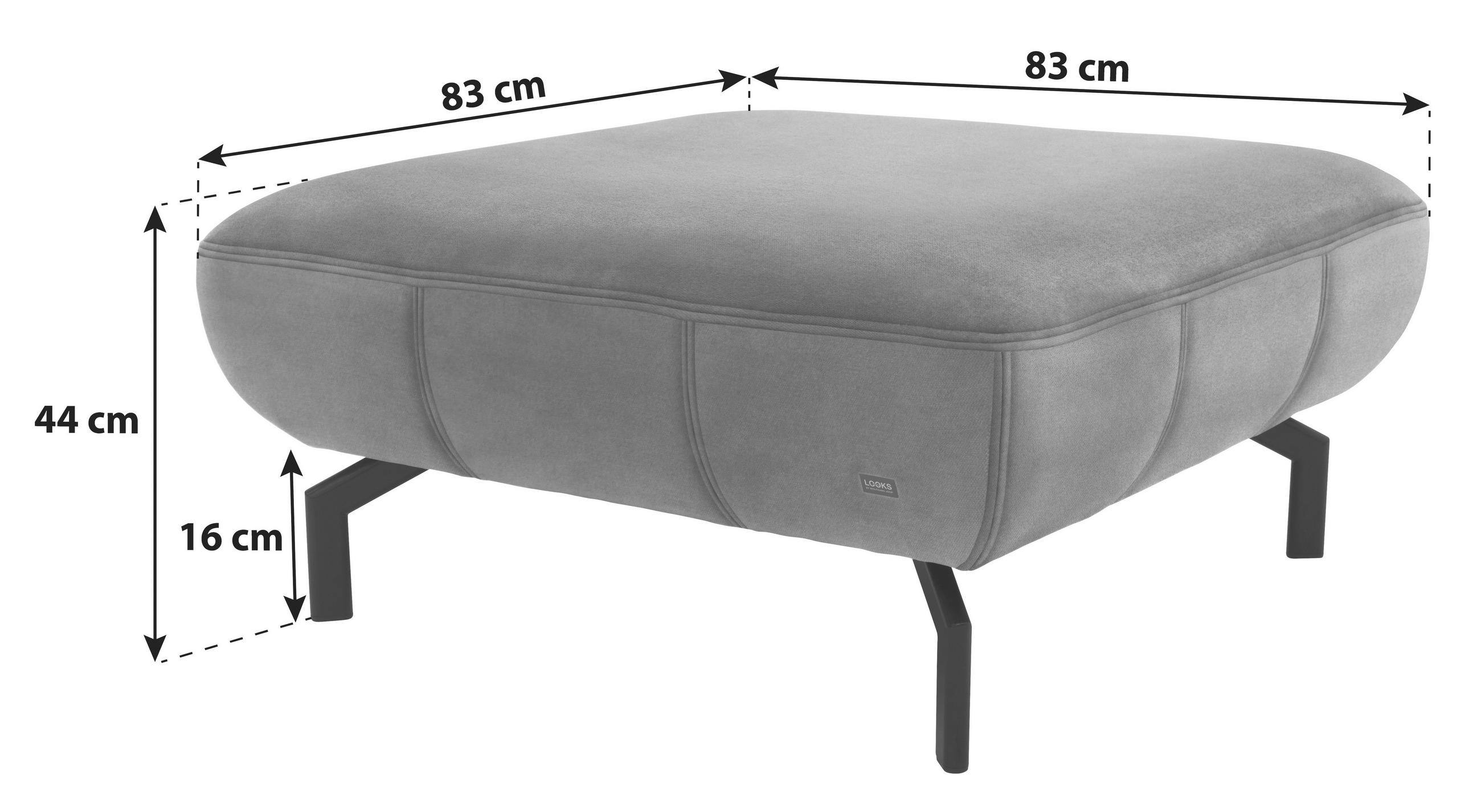 HOCKER Webstoff Honig  - Schwarz/Honig, Design, Textil/Metall (83/44/83cm) - LOOKS by W.Joop