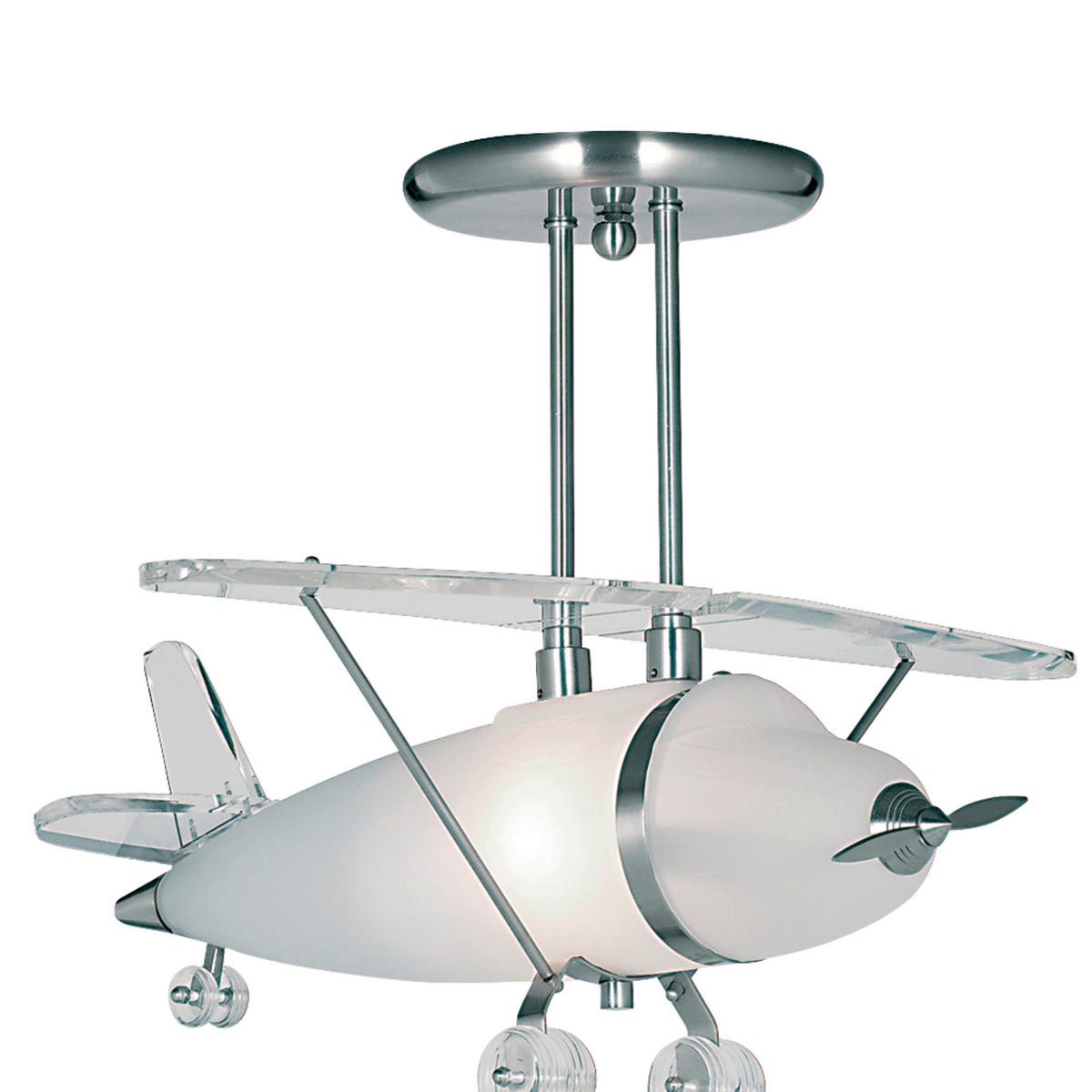 OTROŠKA VISEČA SVETILKA  NOVELTY AIRPLANE 737 60 W///220-240 V/ - srebrne barve, Trend, kovina/umetna masa (49/47/39cm)