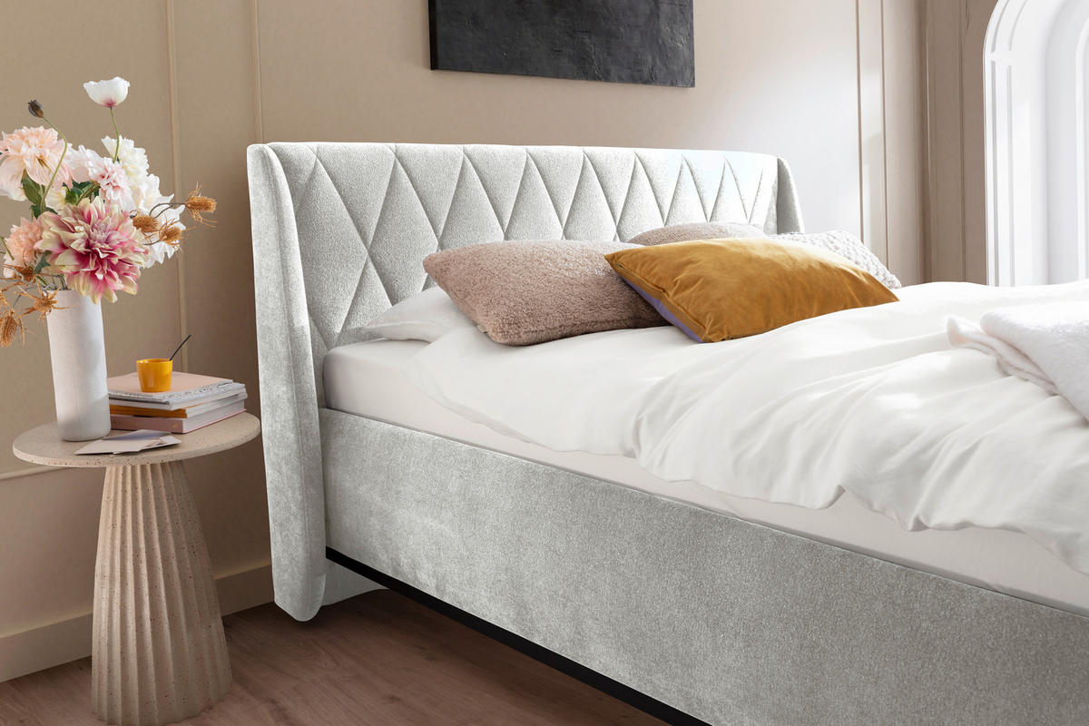 POLSTERBETT 180/200 cm  in Taupe  - Taupe/Schwarz, Modern, Holzwerkstoff/Textil (180/200cm) - MID.YOU