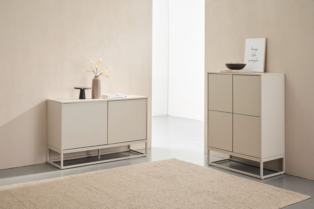 SIDEBOARD Libreville 120/76/40 cm  - Kaschmir/Weiß, Design, Holzwerkstoff/Metall (120/76/40cm) - MID.YOU