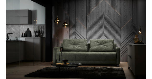 SCHLAFSOFA  in Flachgewebe Dunkelgrün  - Dunkelgrün/Schwarz, KONVENTIONELL, Textil/Metall (232/77/116cm) - Dieter Knoll