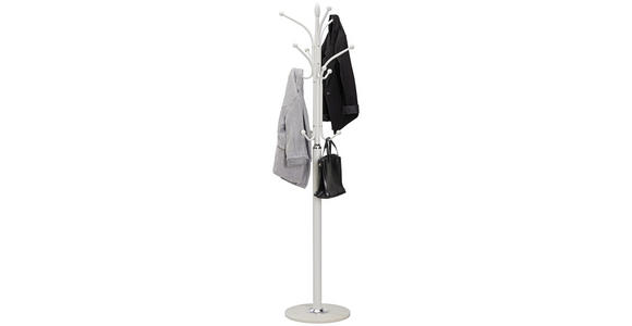 KLEIDERSTÄNDER in Silberfarben, Weiß 37/180/37 cm - Silberfarben/Weiß, Design, Stein/Metall (37/180/37cm) - Carryhome