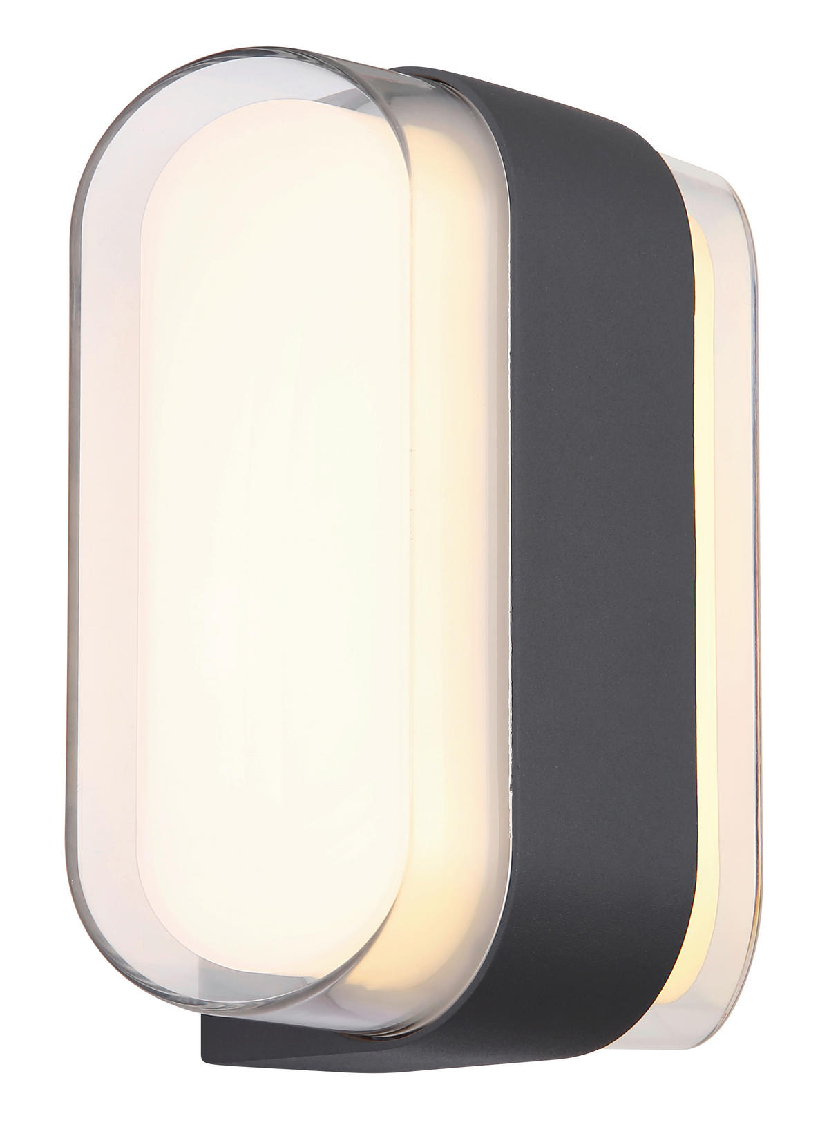 AUSSENWANDLEUCHTE - Transparent/Anthrazit, Design, Kunststoff/Metall (16/7,8/12,5cm) - Globo
