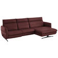 ECKSOFA in Echtleder Bordeaux  300/157 cm  - Bordeaux/Schwarz, Design, Leder/Metall (300/157cm) - Dieter Knoll