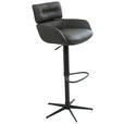 BARHOCKER in Metall, Leder Schwarz  - Schwarz, Design, Leder/Metall (54/105/53cm) - Dieter Knoll