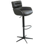 BARHOCKER in Metall, Leder Schwarz  - Schwarz, Design, Leder/Metall (54/105/53cm) - Dieter Knoll