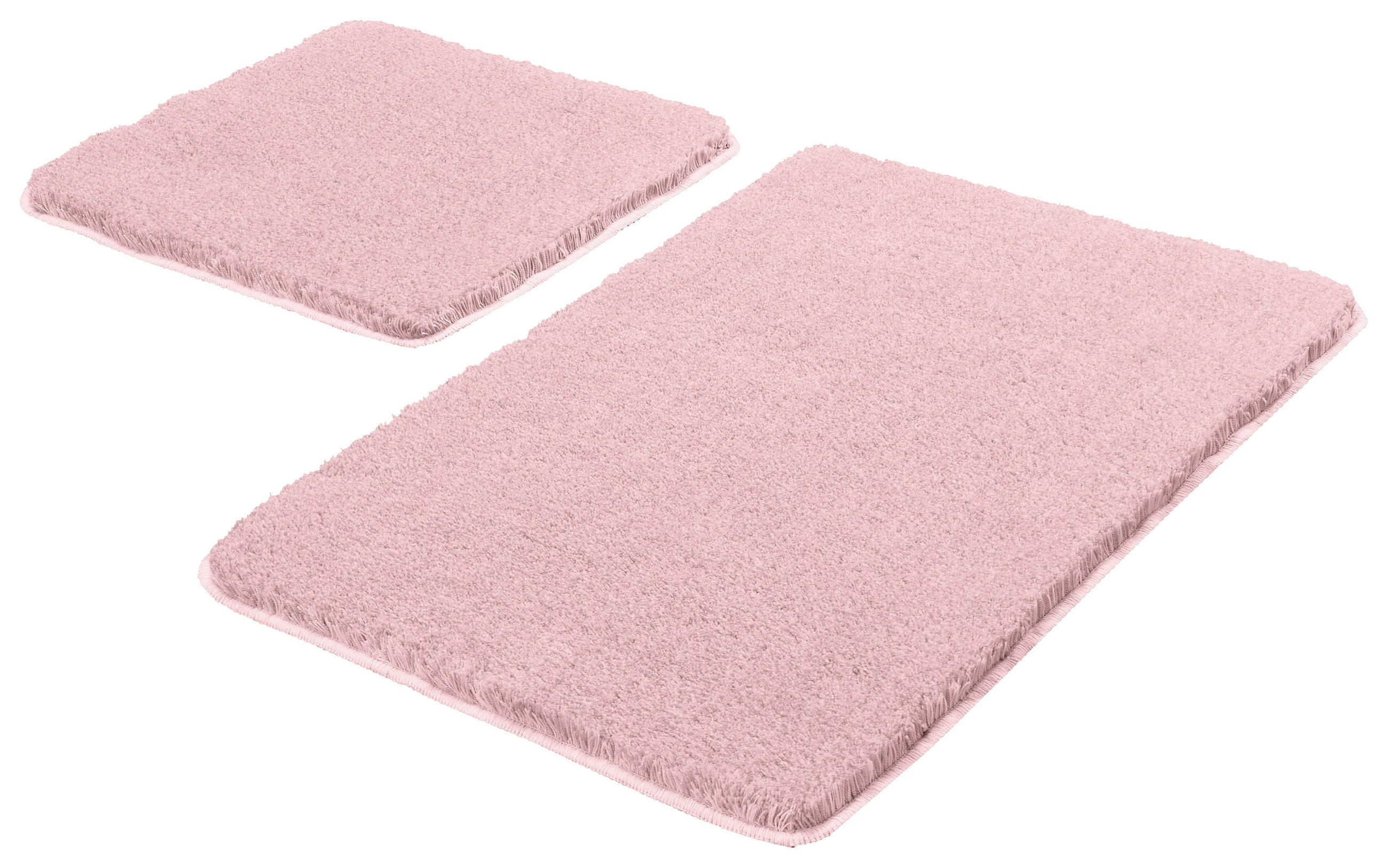 BADETEPPICH NELKE, 2-TLG. Rosa 55x85/50x50 cm  - Rosa, KONVENTIONELL, Kunststoff/Textil (55x85/50x50cm) - Kleine Wolke