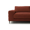 ECKSOFA  in Flachgewebe Rostfarben  253/177 cm  - Rostfarben/Schwarz, Design, Textil/Metall (253/177cm) - Dieter Knoll