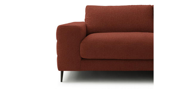 ECKSOFA  in Flachgewebe Rostfarben  253/177 cm  - Rostfarben/Schwarz, Design, Textil/Metall (253/177cm) - Dieter Knoll