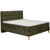 BOXSPRINGBETT 180/200 cm  in Dunkelgrün  - Dunkelgrün/Eichefarben, Konventionell, Holz/Textil (180/200cm) - Carryhome