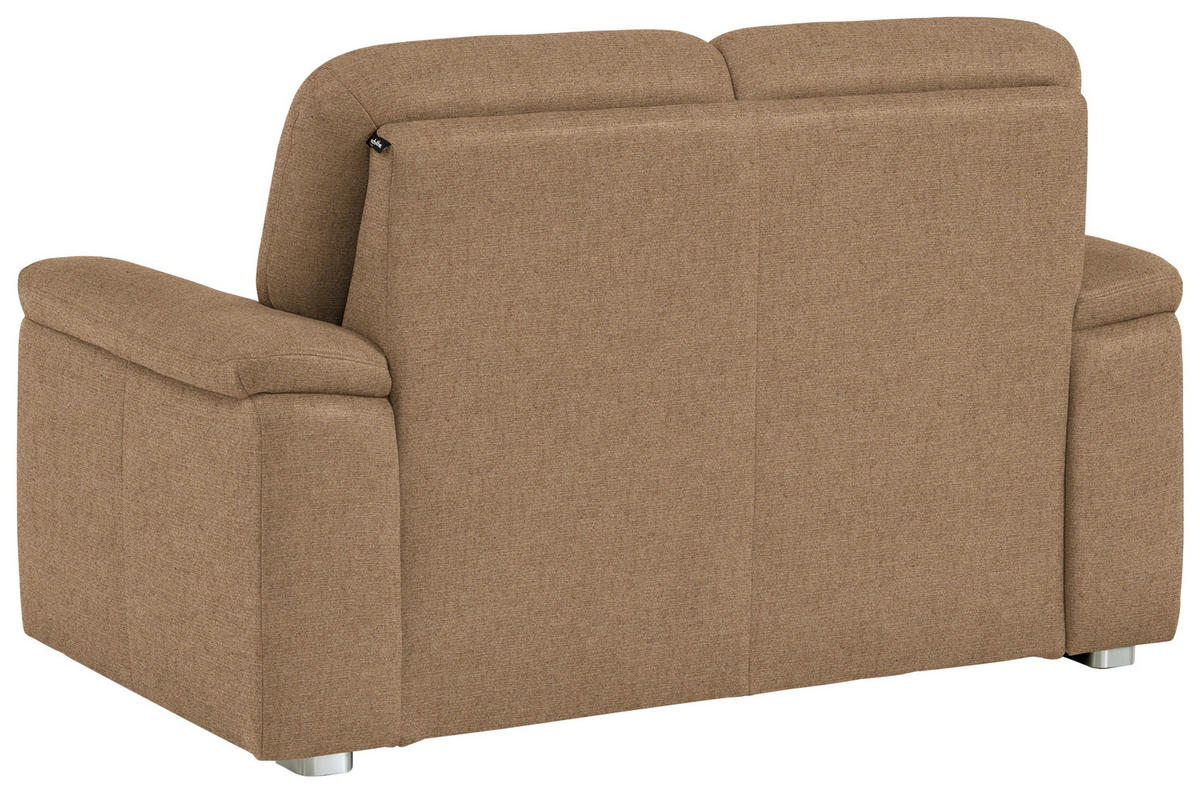 2-SITZER-SOFA Chenille Altrosa, Hellbraun  - Hellbraun/Alufarben, Konventionell, Textil/Metall (156/96/89cm) - Beldomo Comfort