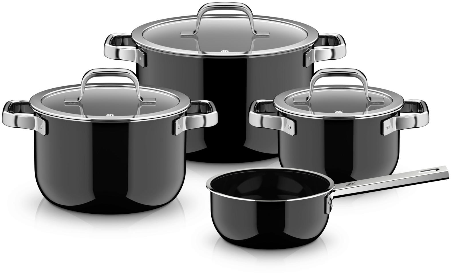SET LONACA ZA KUHANJE Fusiontec Mineral Pro  4-dijelni   - crna visoki sjaj, Basics, metal - WMF