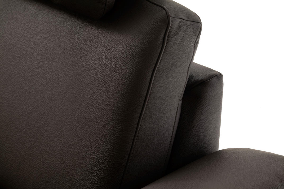 ECKSOFA in Echtleder Braun  - Chromfarben/Braun, Design, Leder/Metall (200/271cm) - Pure Home Lifestyle
