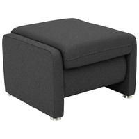 HOCKER Textil Dunkelgrau  - Dunkelgrau/Alufarben, Konventionell, Textil/Metall (67/44/58cm) - Beldomo Comfort