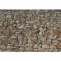 FOTOTAPETE Stone Wall  - Braun/Grau, Natur, Papier (368/254cm) - Komar