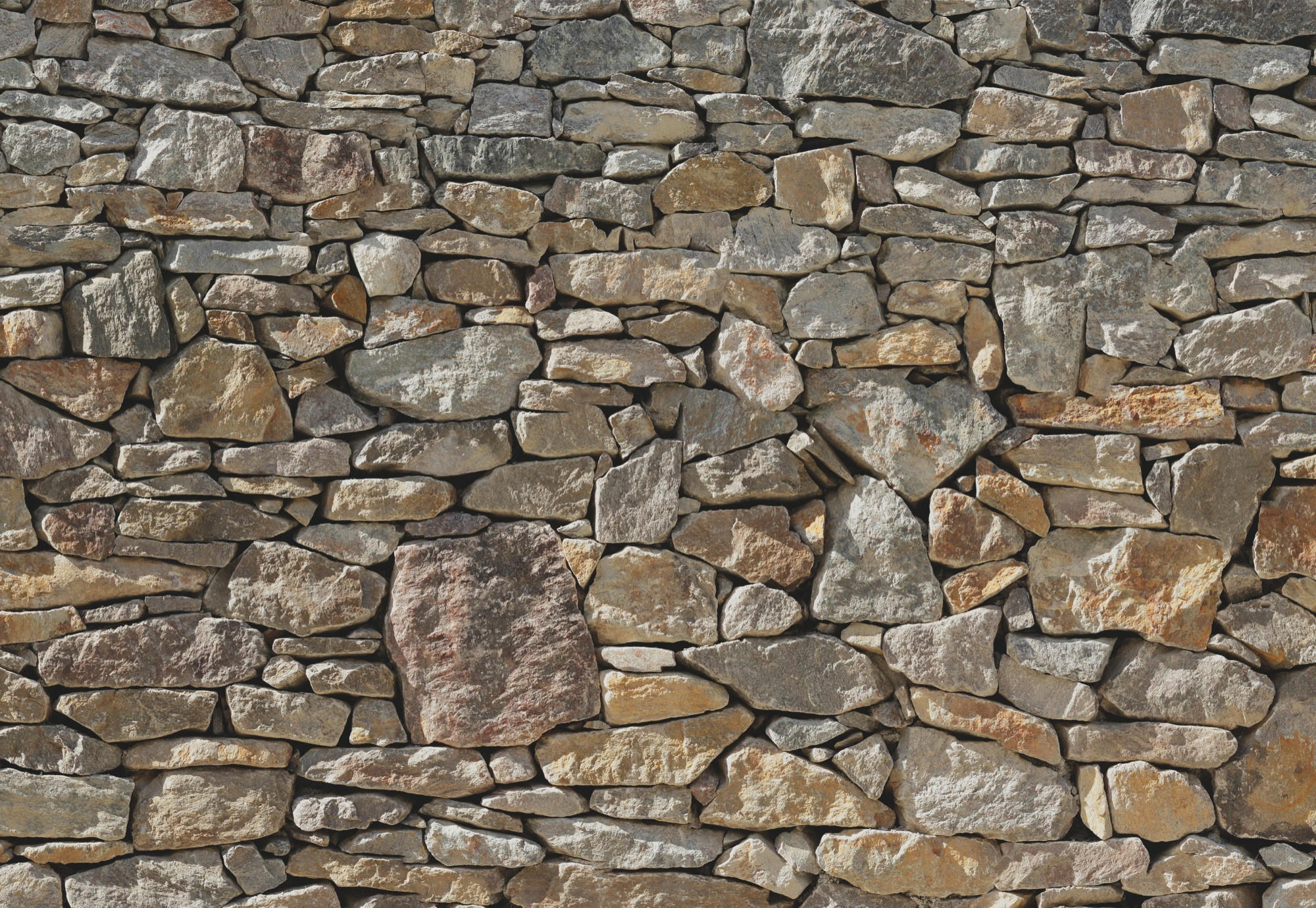 Komar Fototapete Stone Wall Braun, Grau 368x254 cm