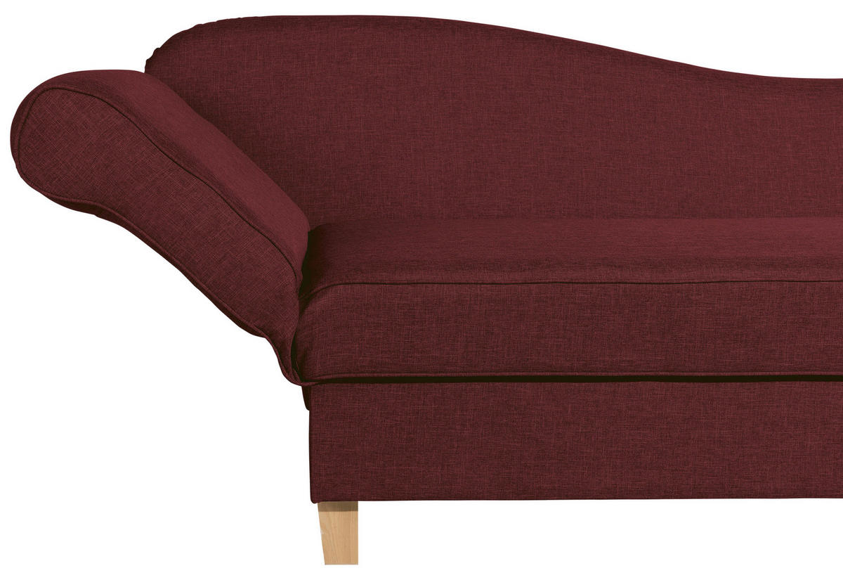 RÉCAMIERE in Flachgewebe Rot  - Buchefarben/Rot, Design, Holz/Textil (190/82/88cm) - Max Winzer