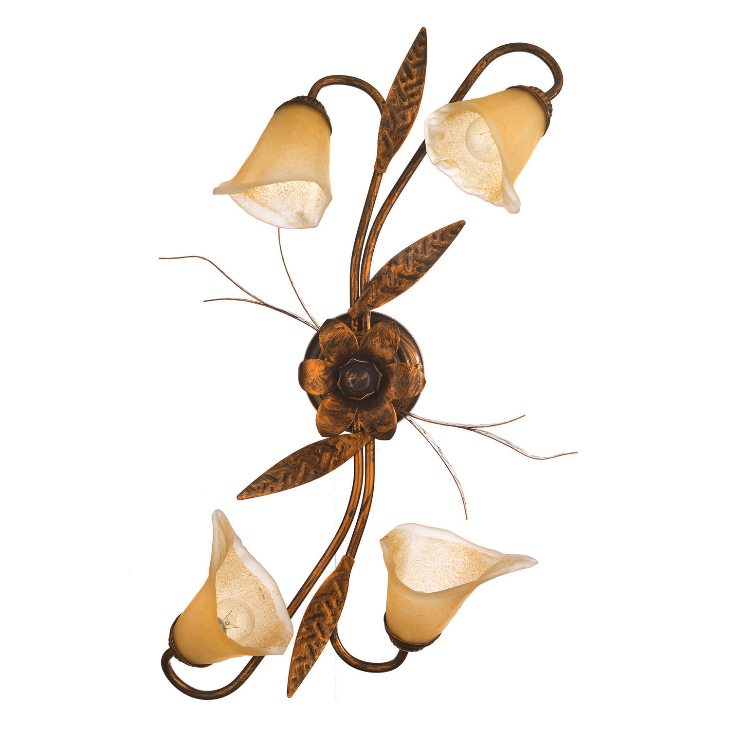 DECKENLEUCHTE 70/40/25 cm   - Bronzefarben, KONVENTIONELL, Glas/Metall (70/40/25cm)