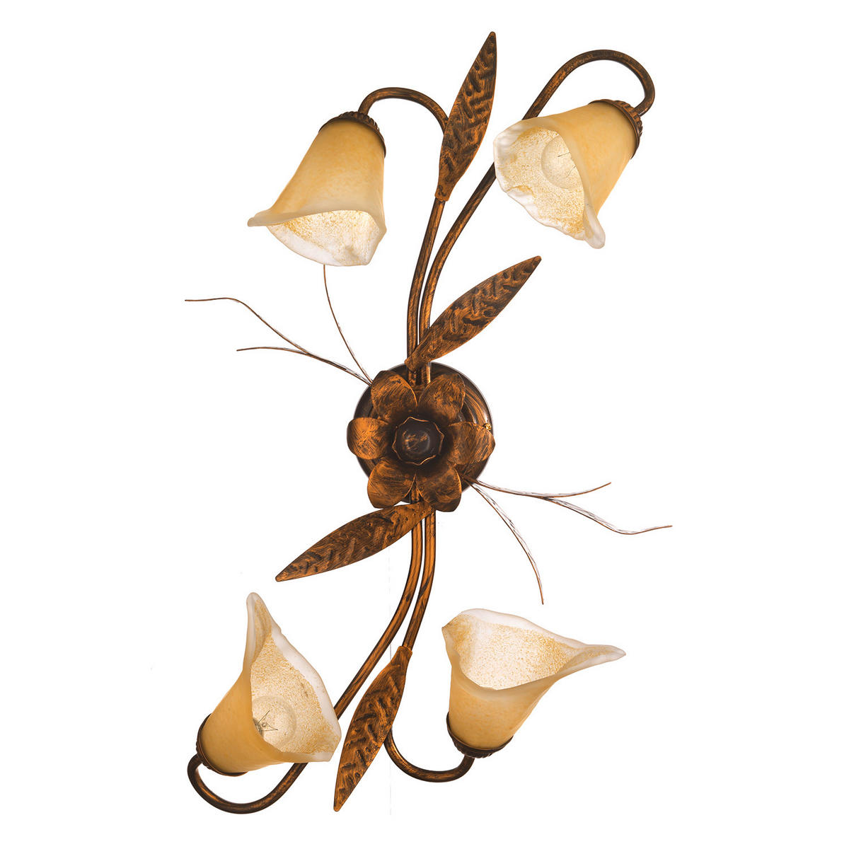 DECKENLEUCHTE 70/40/25 cm   - Bronzefarben, KONVENTIONELL, Glas/Metall (70/40/25cm)