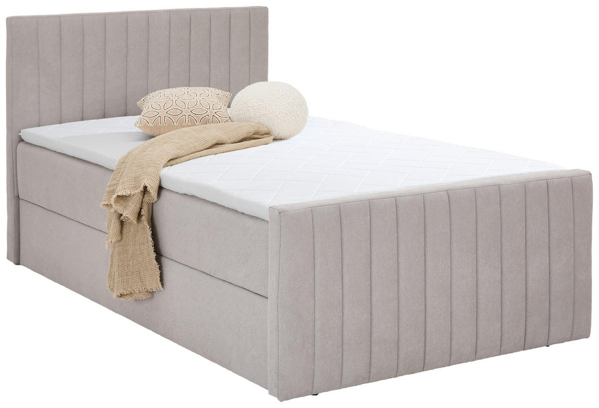 BOXBETT 90/200 cm  in Hellgrau  - Hellgrau/Schwarz, KONVENTIONELL, Kunststoff/Textil (90/200cm) - Boxxx