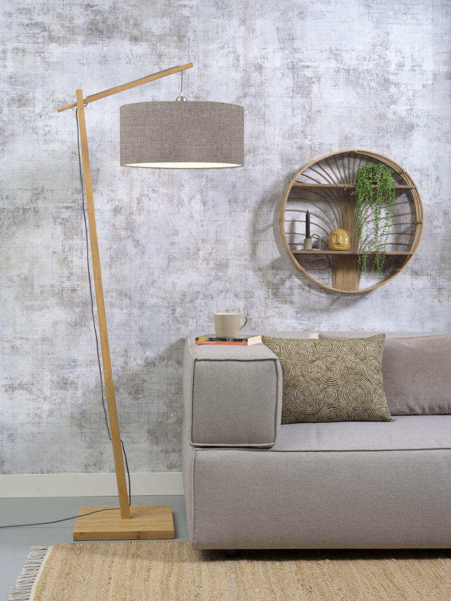 GOLVLAMPA Andes 70/176 cm    - ljusbrun/naturfärgad, Design, trä/textil (70/176cm) - Good & Mojo