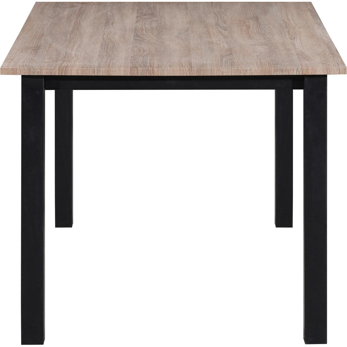 ESSTISCH 120/80/76 cm Nachbildung  Metall, Holzwerkstoff gastro- und objekttauglich rechteckig Eichefarben  - Eichefarben/Schwarz, MODERN, Holzwerkstoff/Metall (120/80/76cm) - MID.YOU
