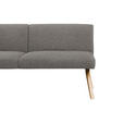 SITZBANK 160/85/69 cm Webstoff Grau Eiche vollmassiv  - Eichefarben/Grau, KONVENTIONELL, Holz/Textil (160/85/69cm) - Linea Natura