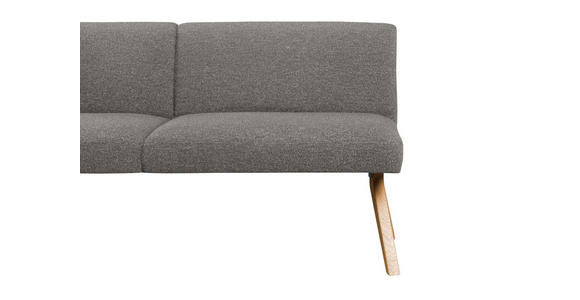 SITZBANK 160/85/69 cm Webstoff Grau Eiche vollmassiv  - Eichefarben/Grau, KONVENTIONELL, Holz/Textil (160/85/69cm) - Linea Natura