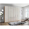 FALTTÜRENSCHRANK 250/216/58 cm 4-türig Champagner, Eiche Bianco  - Schieferfarben/Eiche Bianco, KONVENTIONELL, Glas/Holzwerkstoff (250/216/58cm) - Dieter Knoll