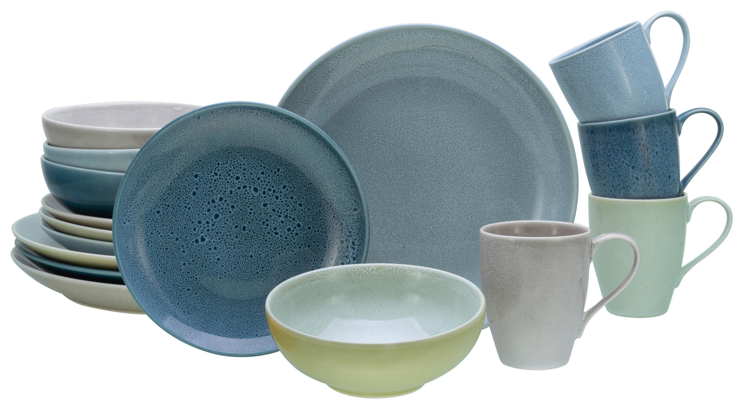 KOMBISERVICE Multicolor 16-teilig 4 Personen  - Multicolor, MODERN, Keramik (35/35/34cm) - Creatable
