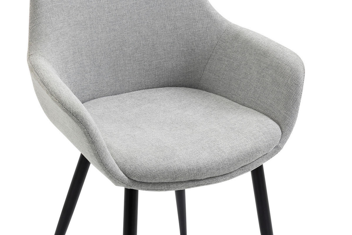 TISCHGRUPPE Hellgrau, Walnussfarben  - Walnussfarben/Hellgrau, MODERN, Holz/Textil (160/90/75cm) - Livetastic