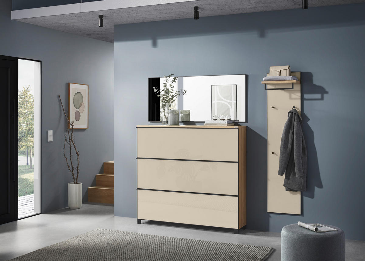 SCHUHKIPPER  in 140/126/31 cm  - Eichefarben/Anthrazit, Design, Glas/Holzwerkstoff (140/126/31cm) - Dieter Knoll