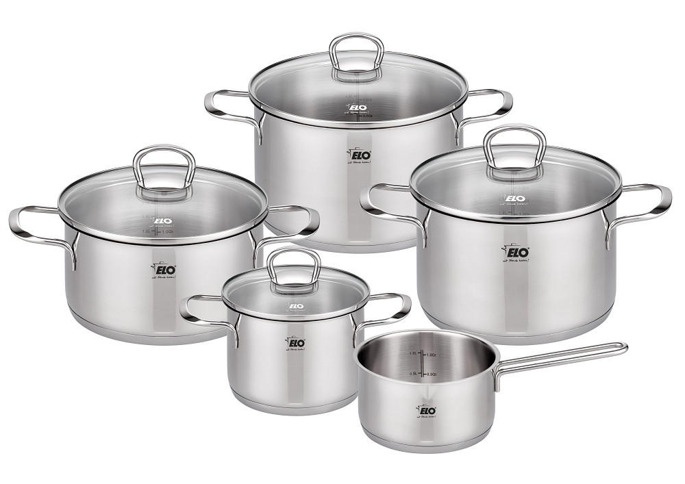 KOCHTOPFSET Jaspis 5-teilig  - Basics, Metall (29,5/25,5/51,5cm) - ELO