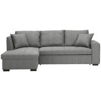 ECKSOFA inkl.Funktionen Hellgrau Webstoff  - Hellgrau/Schwarz, Design, Kunststoff/Textil (158/238cm) - Xora