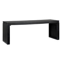 SITZBANK 120/45/35 cm Schwarz Akazie massiv  - Schwarz, Design, Holz (120/45/35cm) - MID.YOU